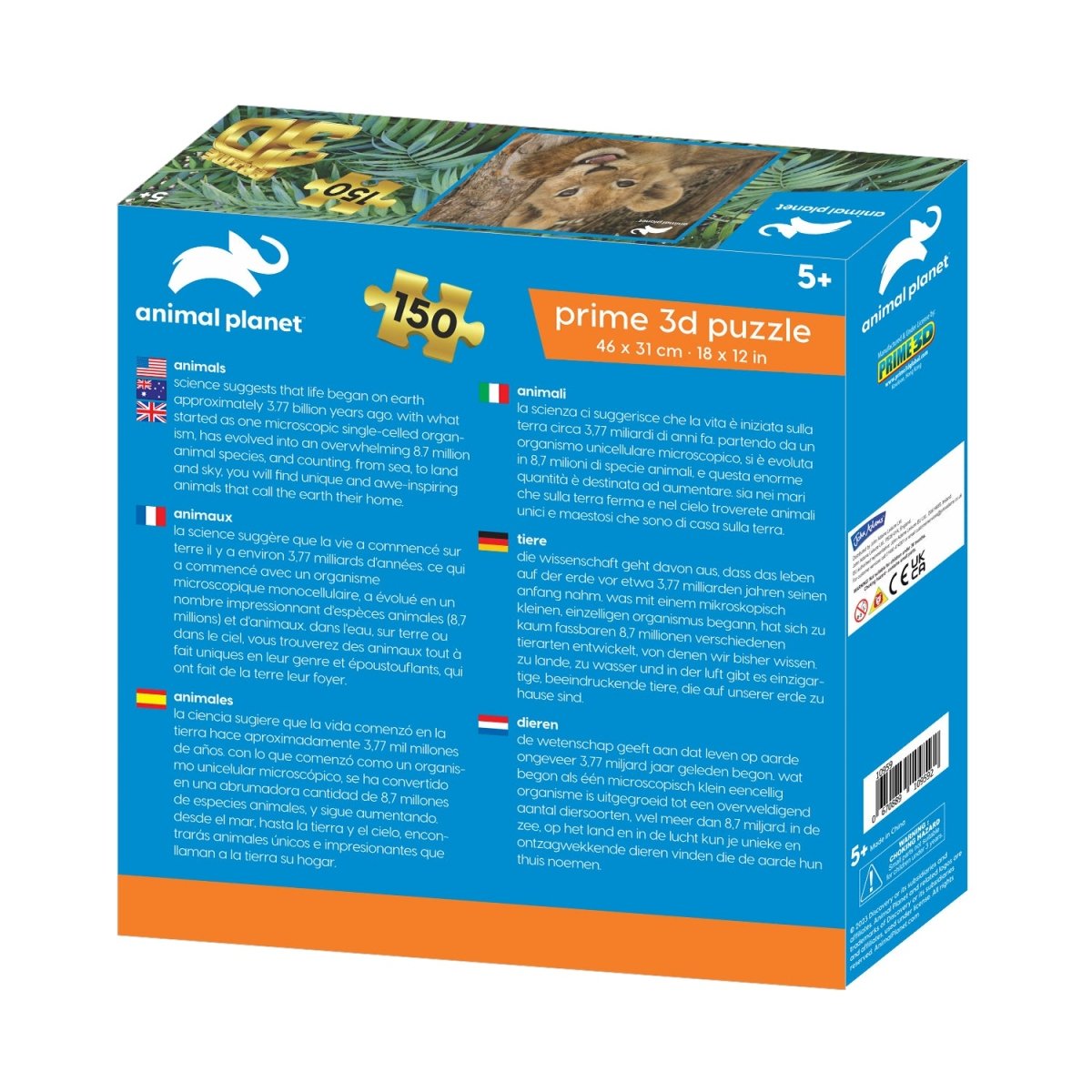 Prime 3D Animal Planet Lion Club 150 Piece Puzzle - John Adams