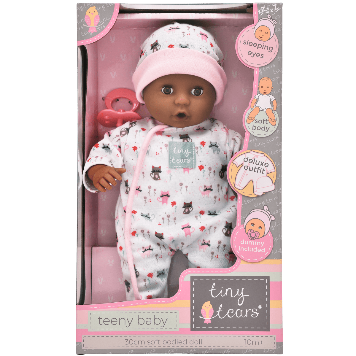 Tiny Tears 12" (30cm) Teeny Baby Doll - Black - John Adams
