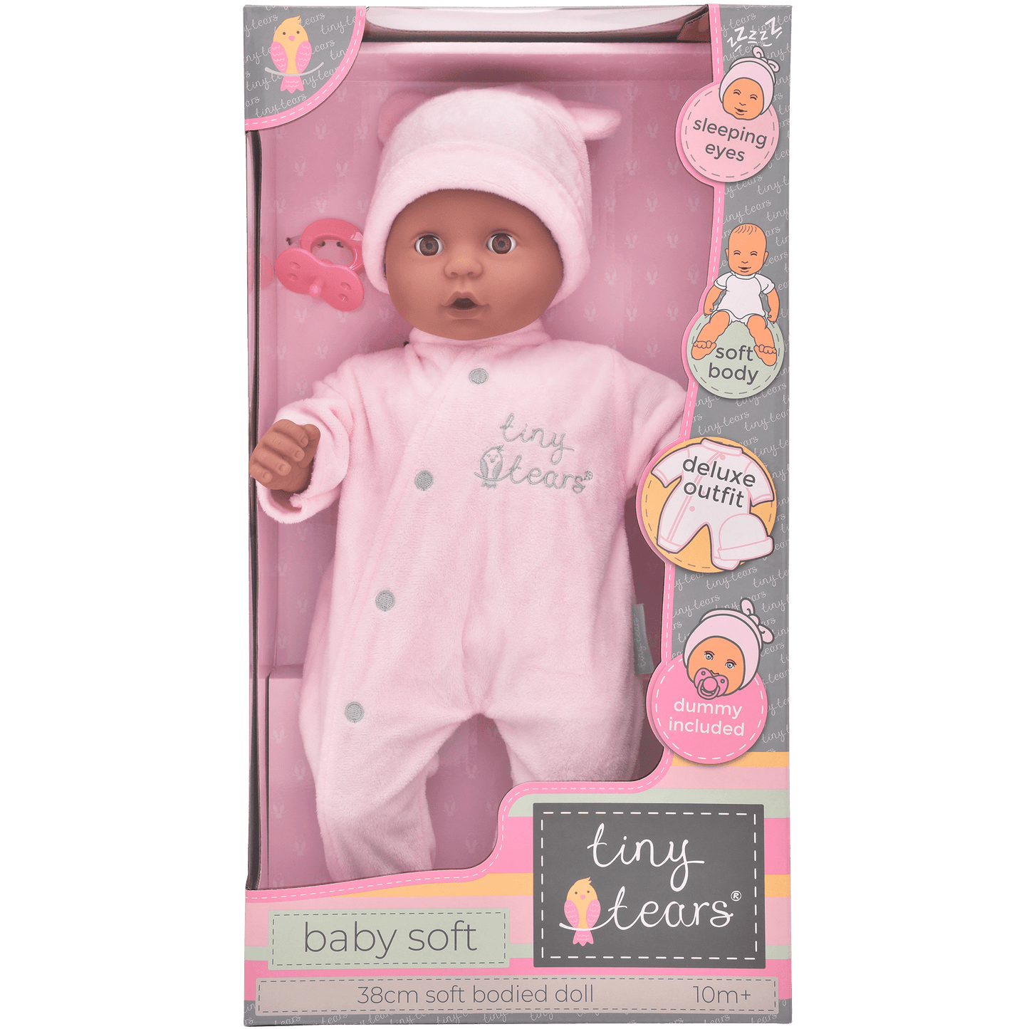 Tiny Tears 15'' (38 cm) Baby Soft Pink Outfit - Black