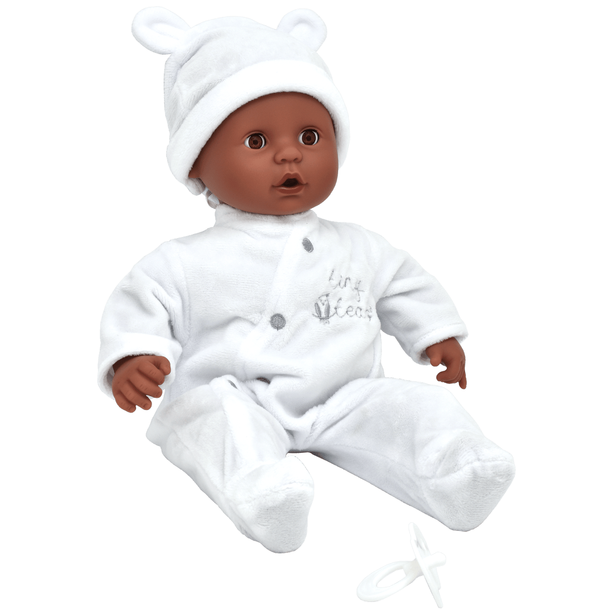 Tiny Tears Baby Soft 15" (38cm) Doll With White Outfit - Black - John Adams