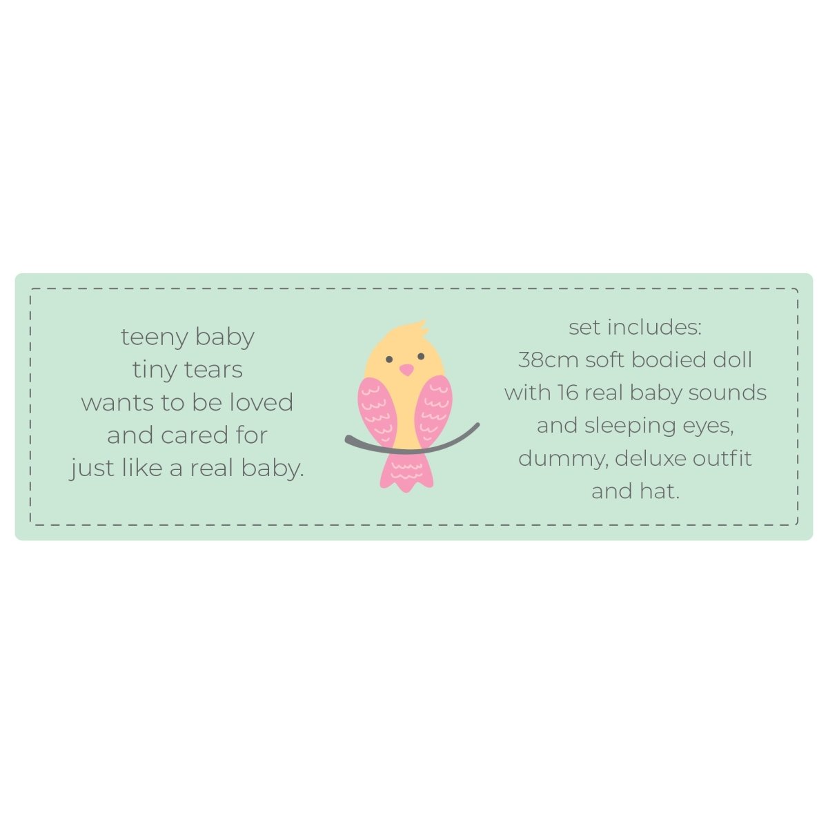 Tiny Tears 15" (38cm) Baby Soft Doll with 16 sounds - White - John Adams