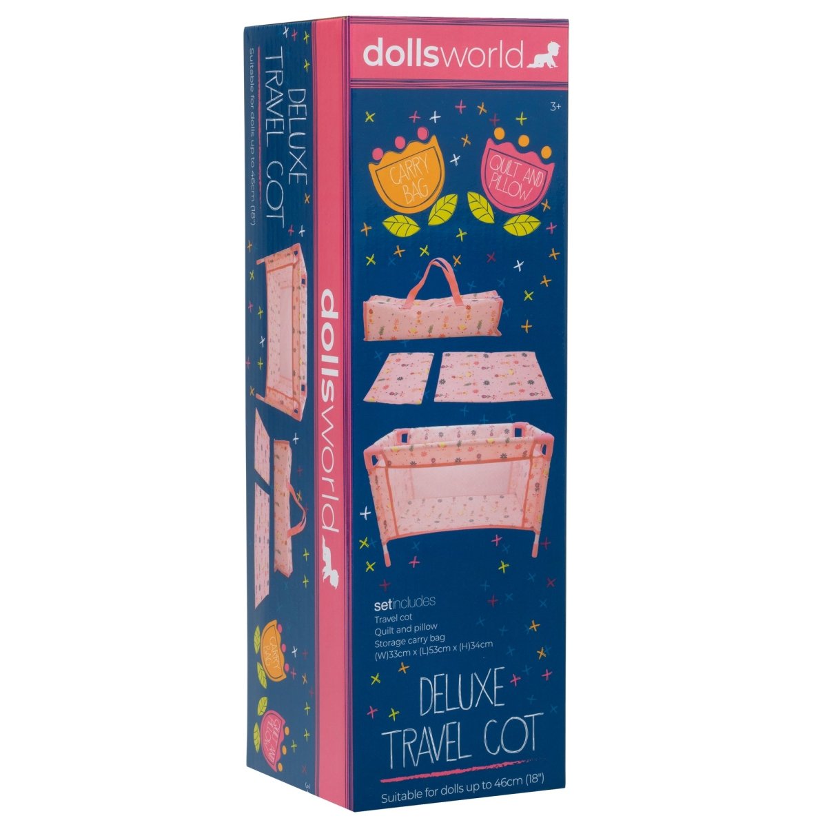 Dolls World Travel Carry Cot Accessory Set - For ages 3+ - John Adams