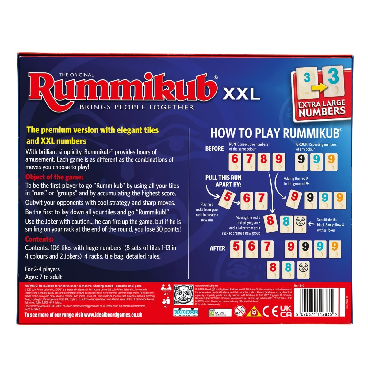 Rummikub Game XXL Version - John Adams