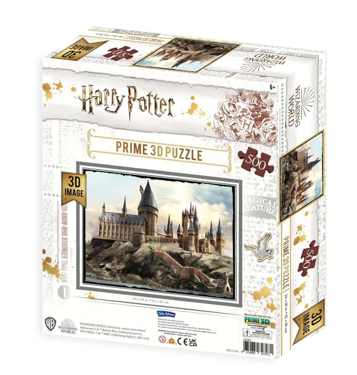 Prime 3D Harry Potter Hogwarts Castle 500 pc Puzzle - John Adams