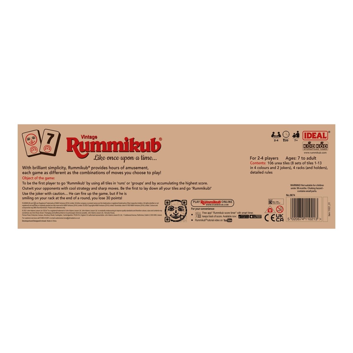 Rummikub Game Vintage Edition - John Adams
