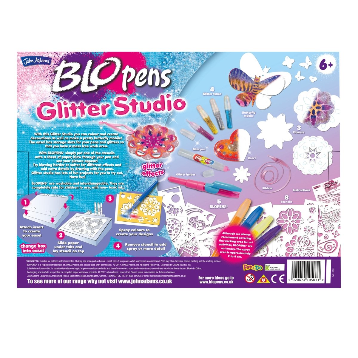 BLOPENS Glitter Studio – Sparkly Airbrush Craft Kit for Kids - John Adams