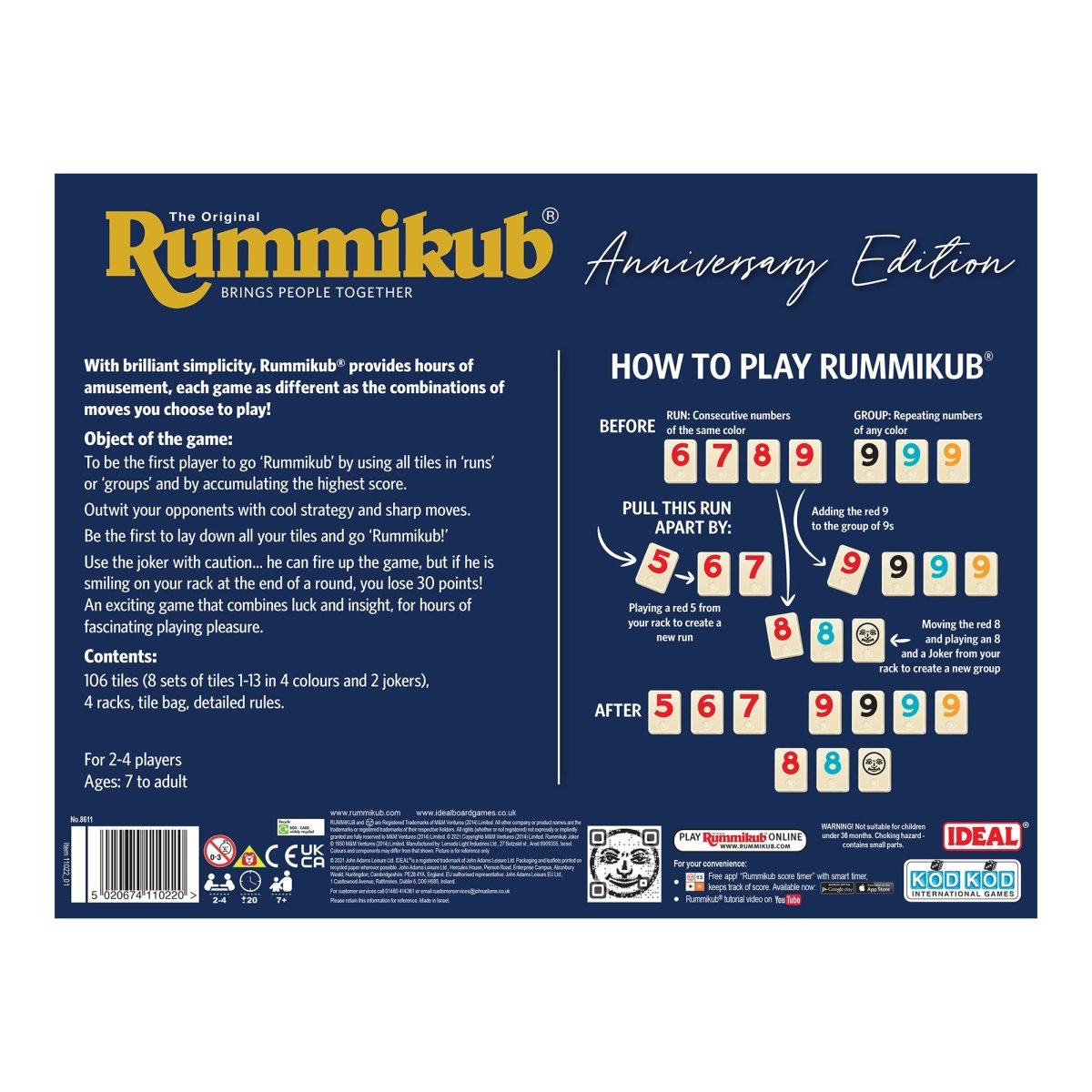 Rummikub Game Anniversary Edition - John Adams