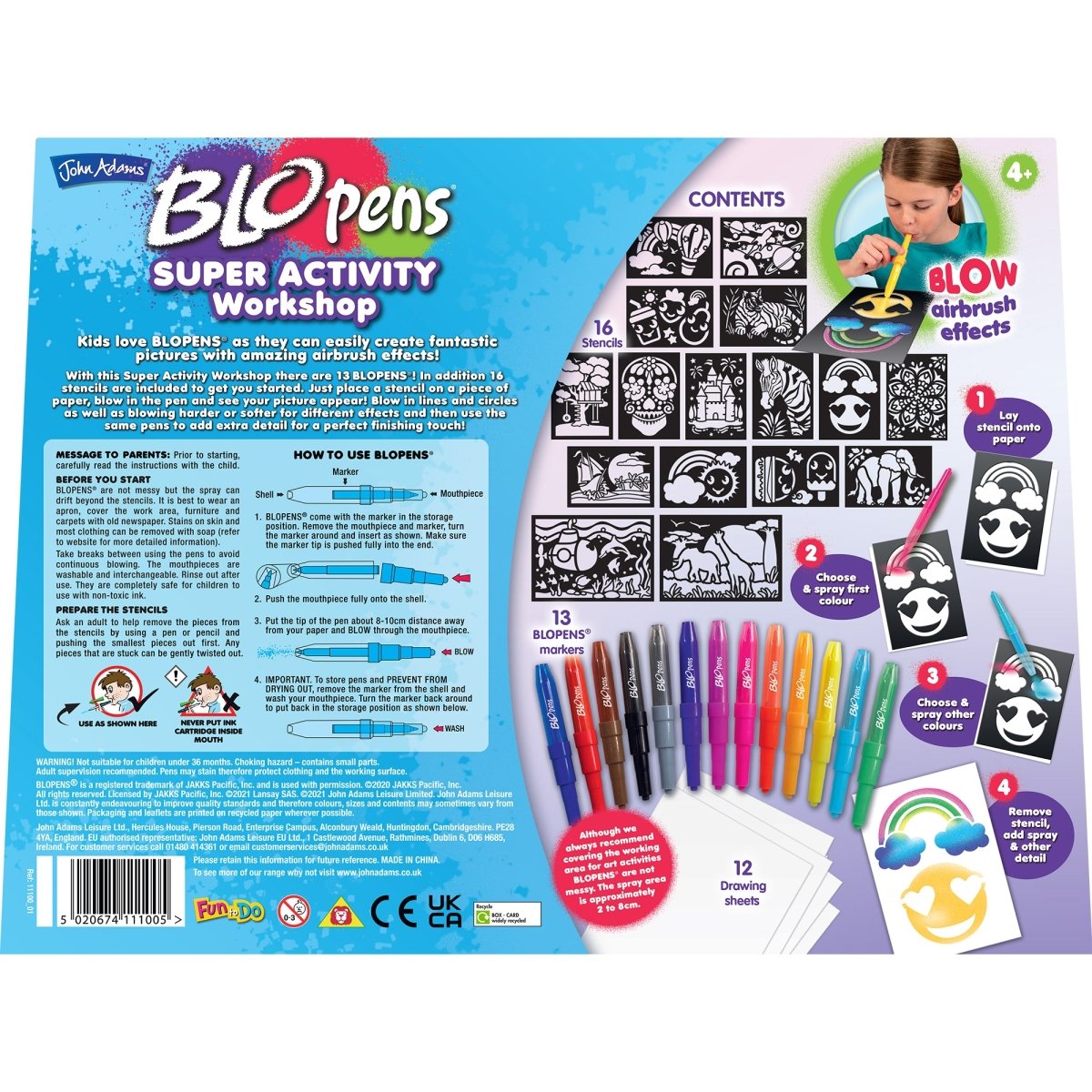 BLOPENS Super Activity Workshop – Complete Airbrush Craft Kit - John Adams