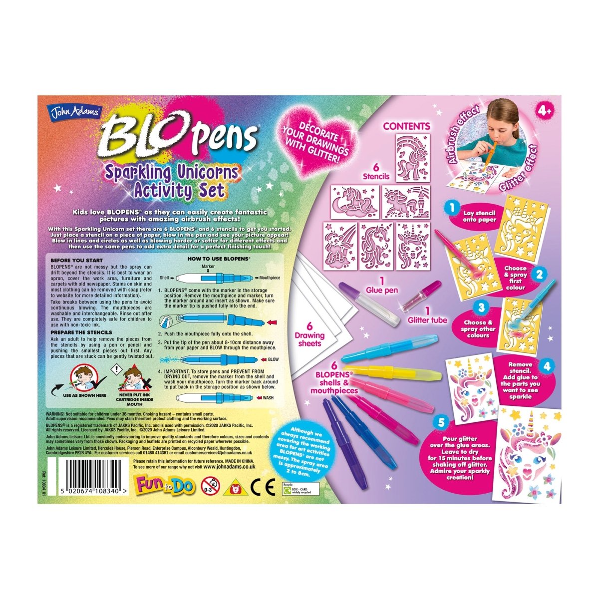 BLOPENS Sparkling Unicorns Activity Set – Glitter Fantasy Kit - John Adams
