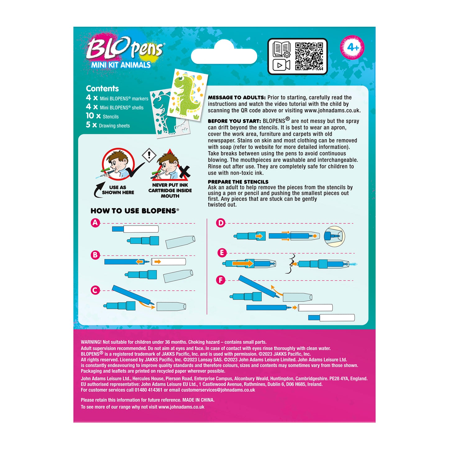 BLOPENS Animal Mini Kit – Pocket-Sized Airbrush Set for Kids