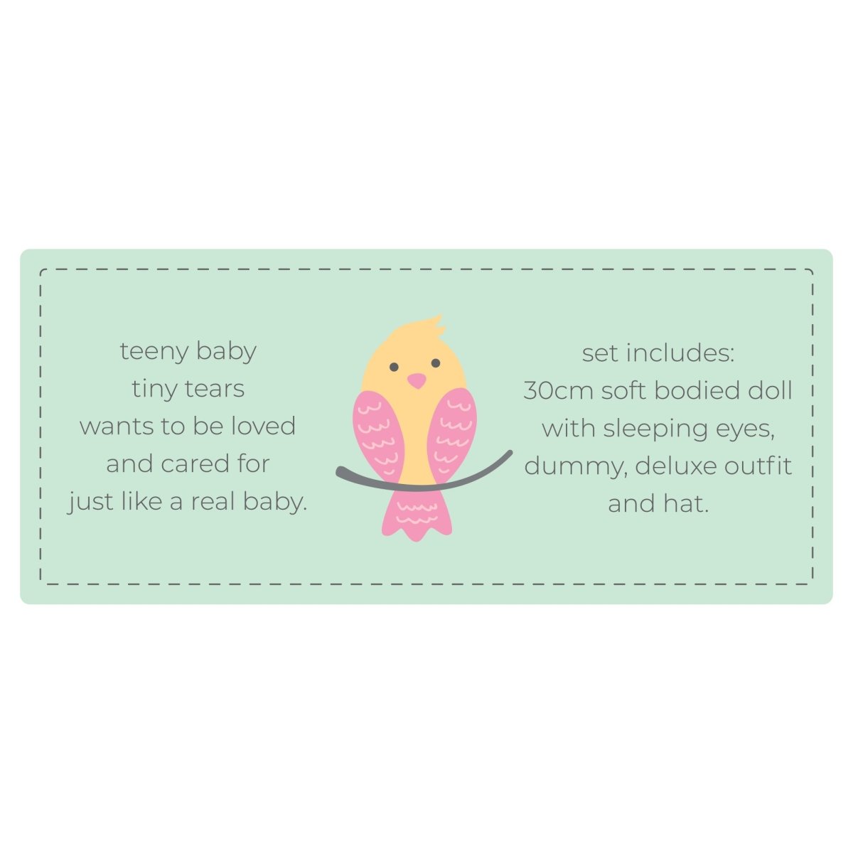 Tiny Tears 12" (30cm) Doll Teeny Baby White Outfit - White - John Adams