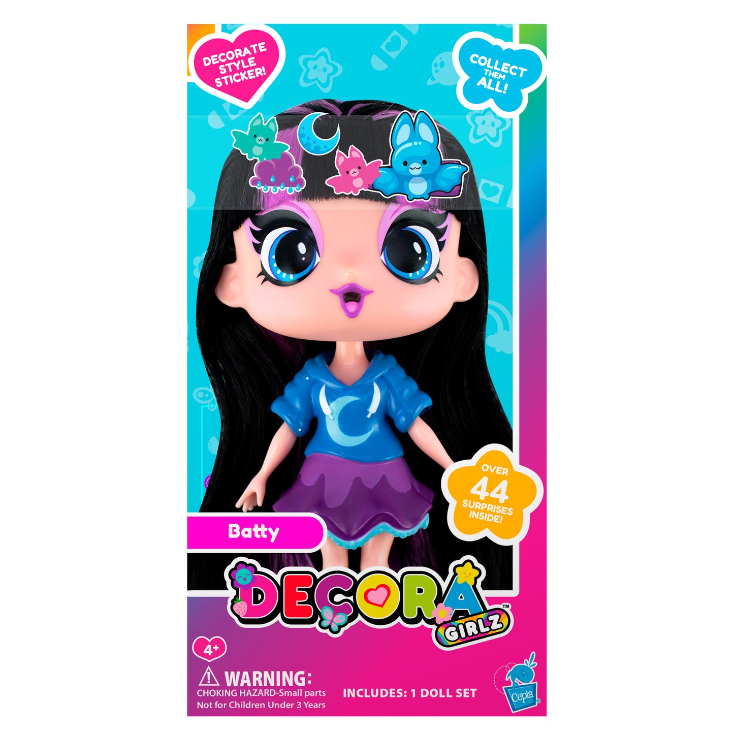 Decora Girlz 5" Fashion Doll – Batty - with Stickers & Accessories