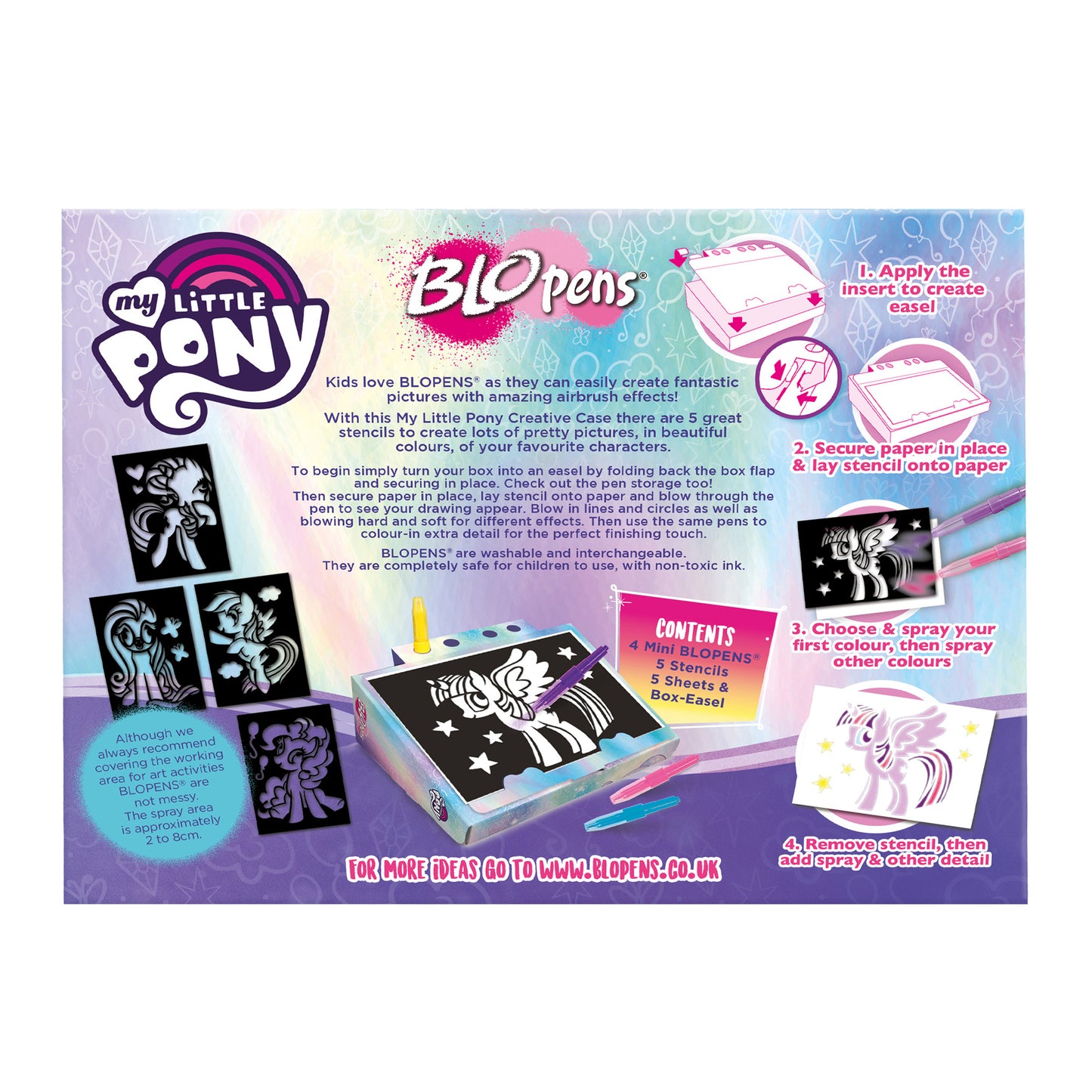 BLOPENS - My Little Pony Creative Case – Pony - Themed Airbrush Kit