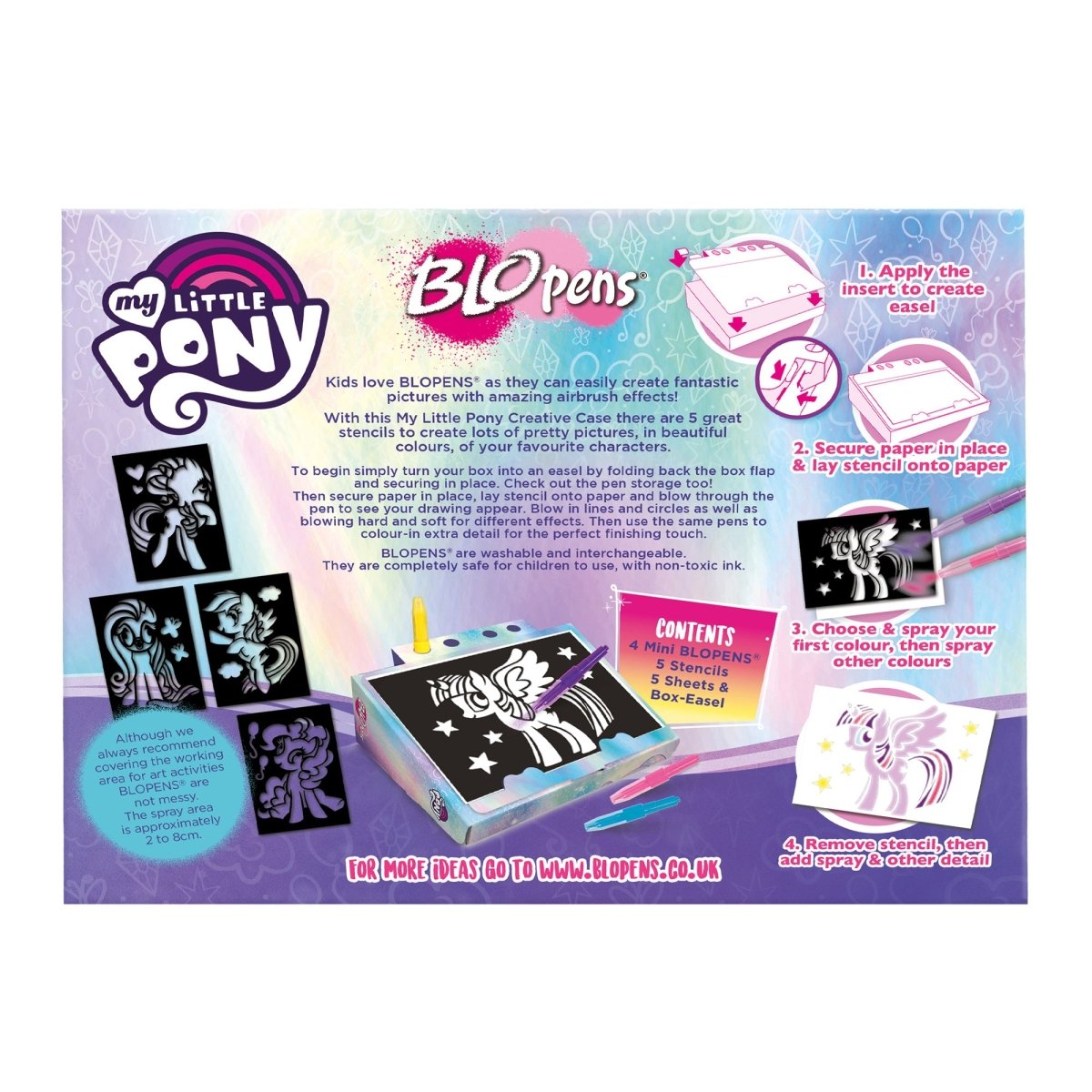 BLOPENS - My Little Pony Creative Case – Pony - Themed Airbrush Kit - John Adams