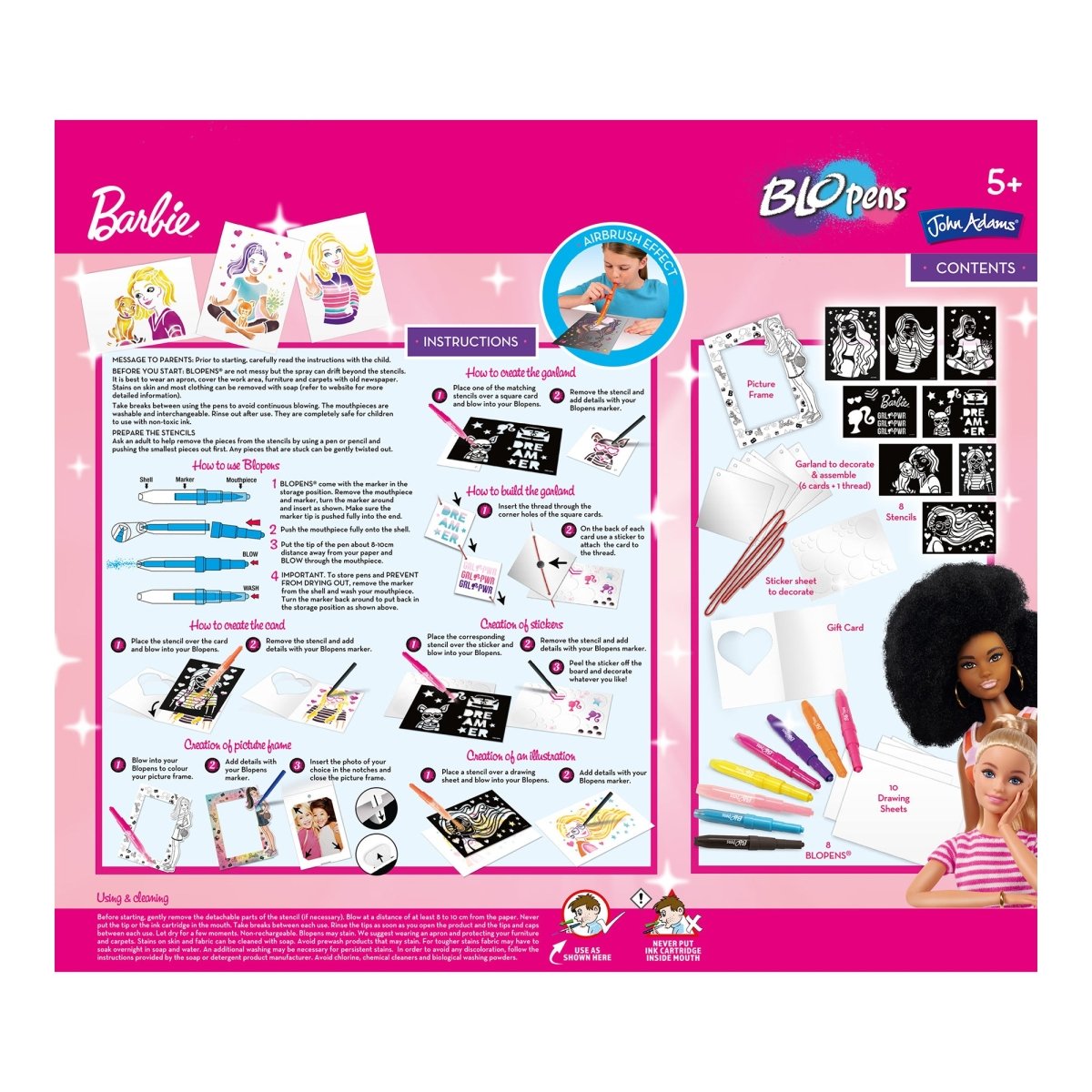 BLOPENS Barbie Activity Workshop – Creative Airbrush Craft Kit - John Adams