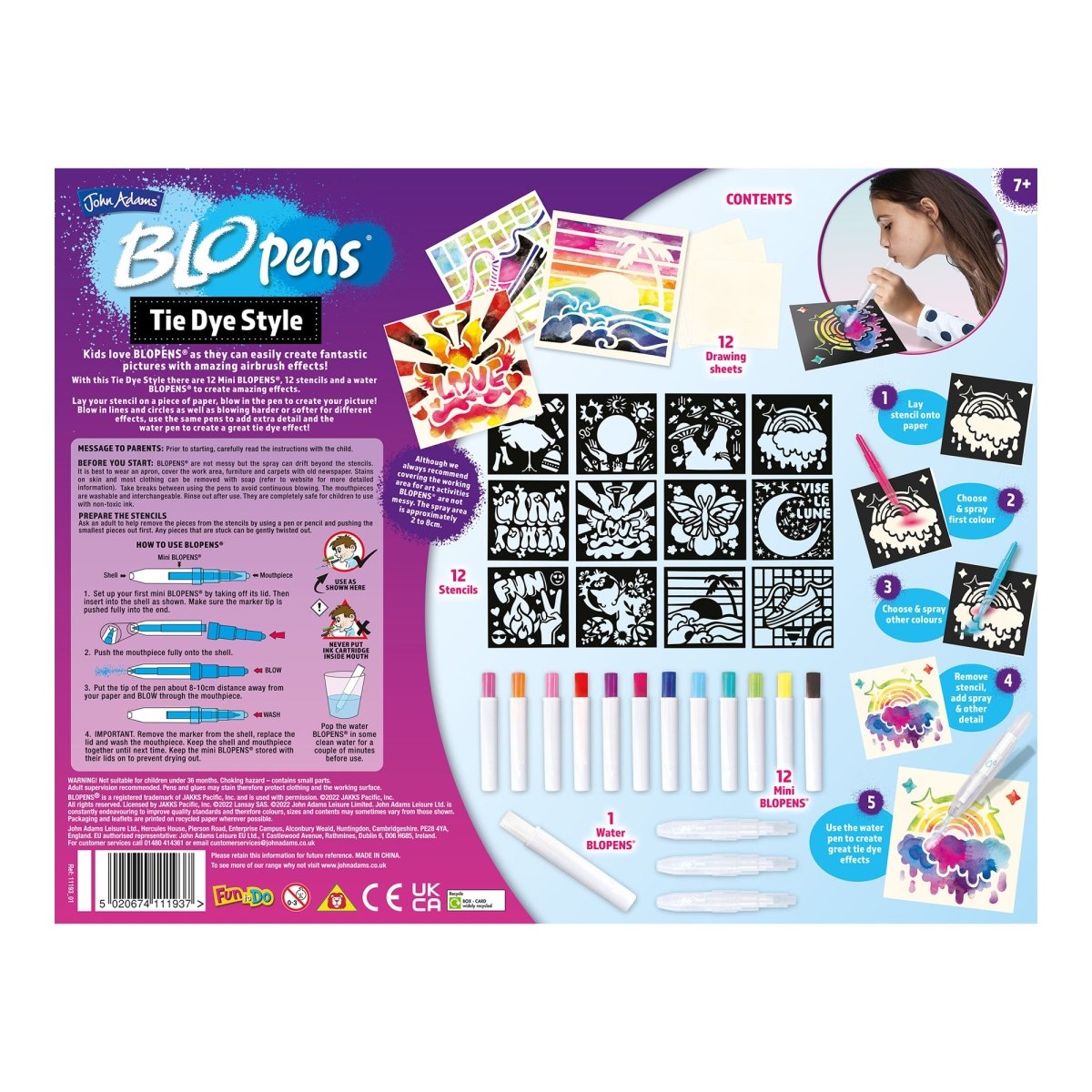 BLOPENS Tie Dye Style – Colour Blending Airbrush Kit - John Adams