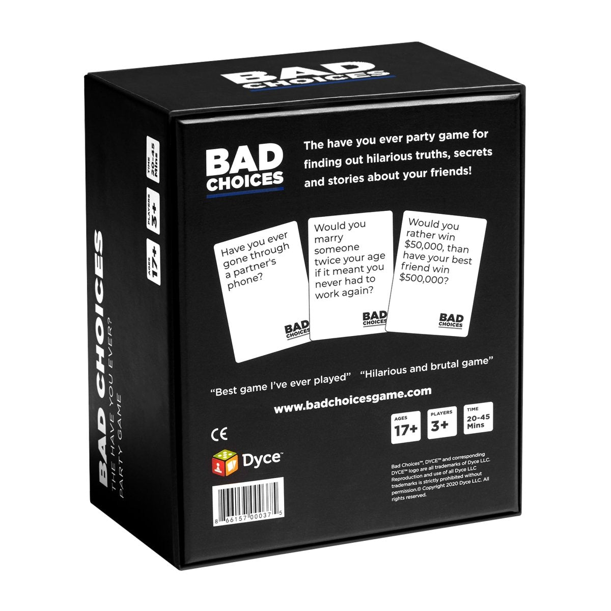 Bad Choices Adult Party Game - John Adams