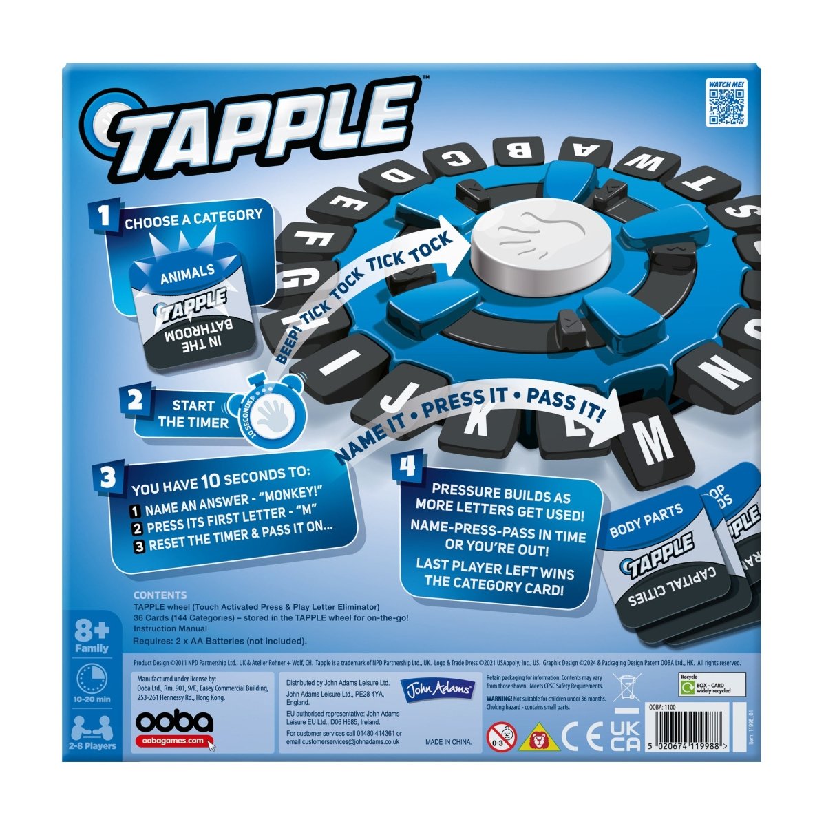 Tapple Word Game - John Adams