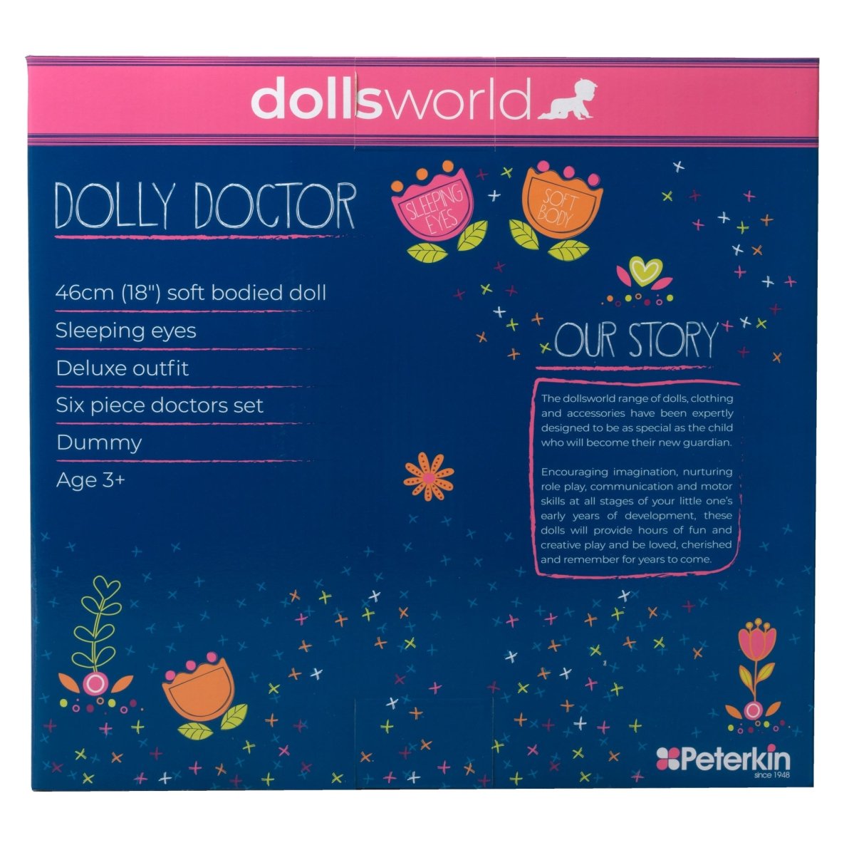 Dolls World Dolly Doctor 46cm Soft Bodied Doll - For ages 3+ - John Adams