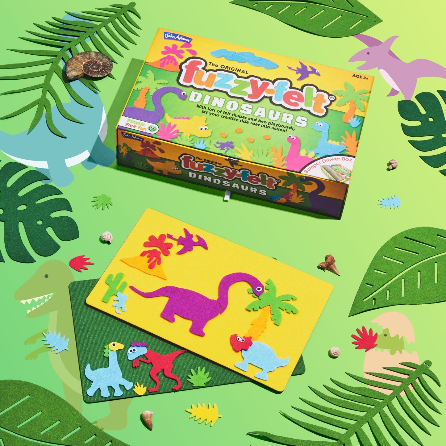 Fuzzy-Felt Dinosaurs Drawer Set
