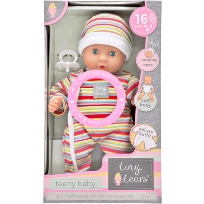 Tiny Tears 12" (30cm) Teeny Baby Doll with 16 Sounds - White