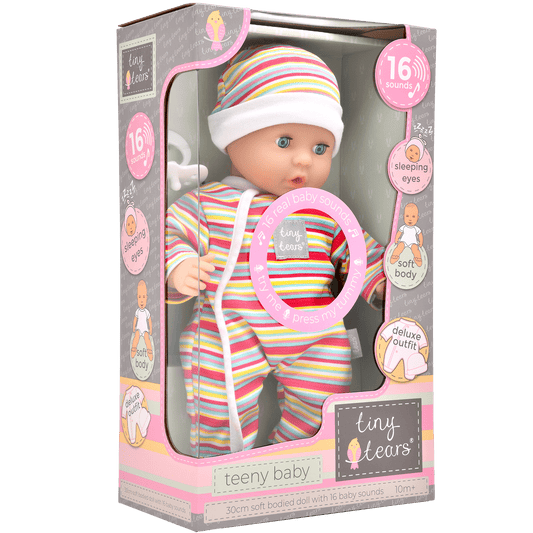 Tiny Tears 12" (30cm) Teeny Baby Doll with 16 Sounds - White