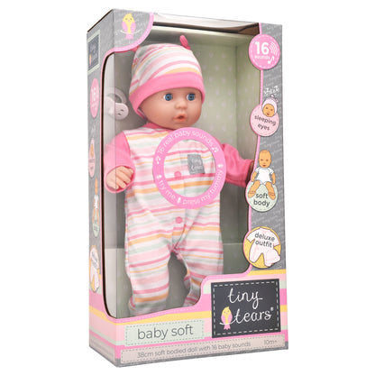 Tiny Tears 15" (38cm) Baby Soft Doll with 16 sounds - White