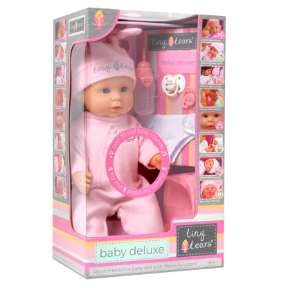 Tiny Tears 18" (46 cm) Baby Deluxe Doll With 20 Baby Sounds - White