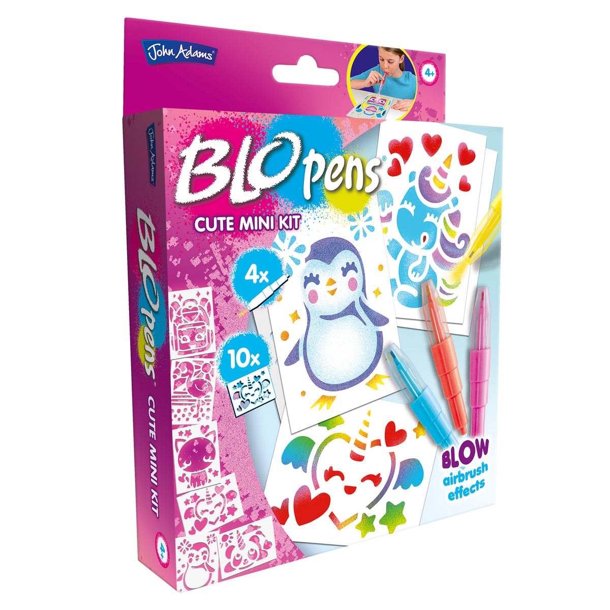 Blopens Mini Kit Von John Adams – Airbrush-Stifte Mit Schablonen, Für Kinder Ab 4 Jahren