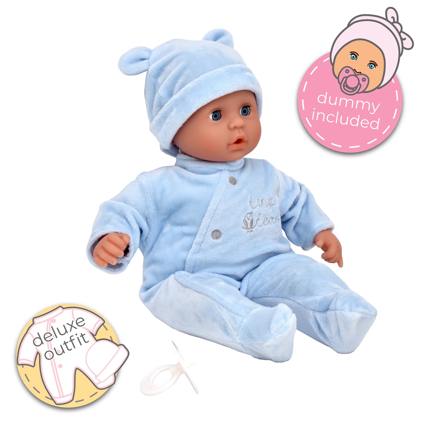 Tiny Tears Baby Soft 15" (38cm) Doll - Blue Outfit
