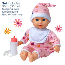 Dolls World Little Treasure - 38cm Soft Bean Bodied White Doll - For ages 18 months+