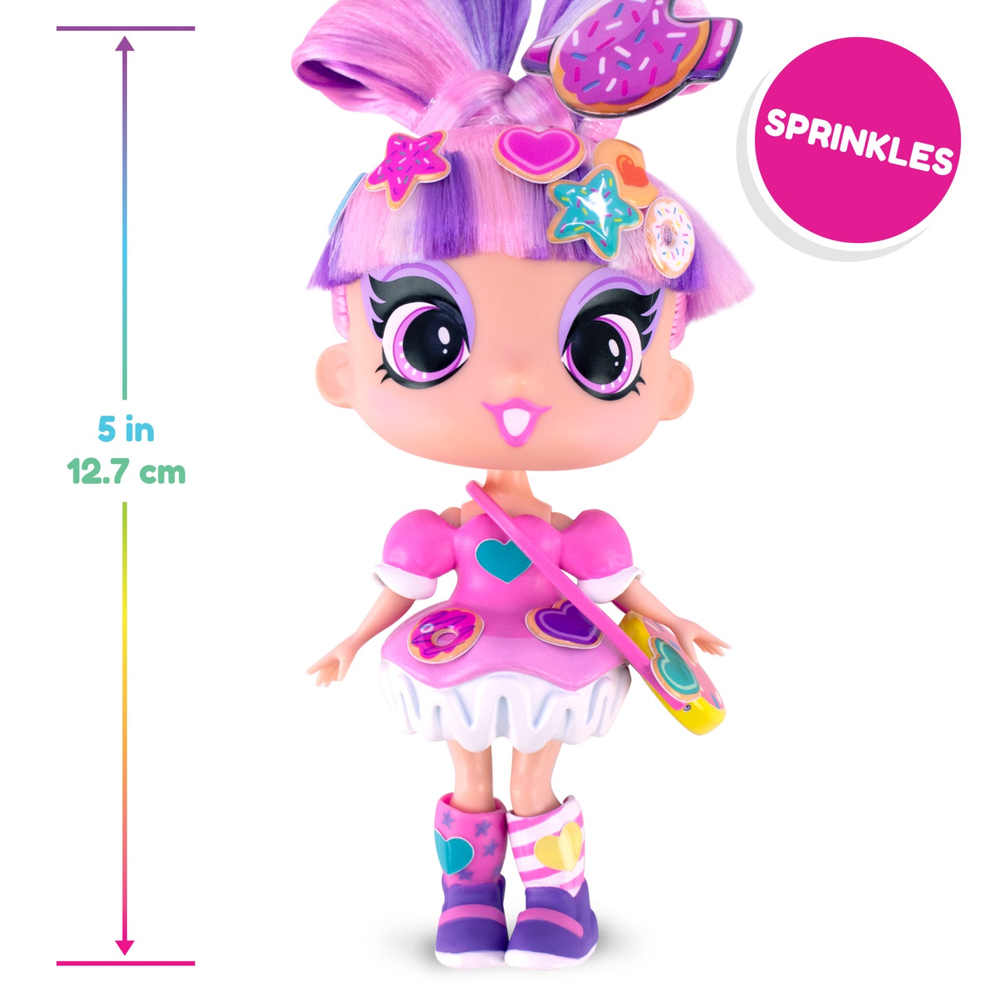 Decora Girlz 5" Fashion Doll – Sprinkles - with Stickers & Accessories