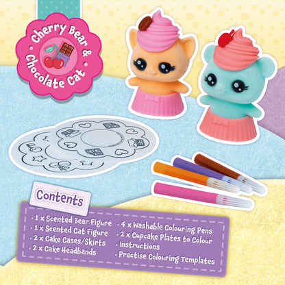 Fuzzikins Baby Cakes Chocolate and Cherry Cupcakes (Cherry Bear & Chocolate Cat)
