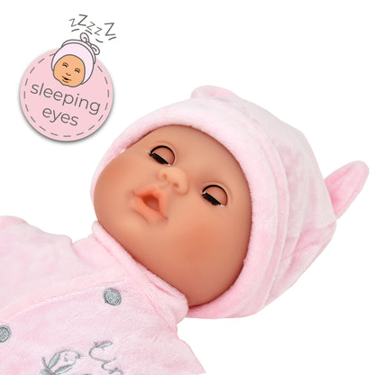 Tiny Tears 15" (38cm) Baby Soft Doll With Pink Outfit - White