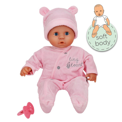 Tiny Tears 15" (38cm) Baby Soft Doll With Pink Outfit - White