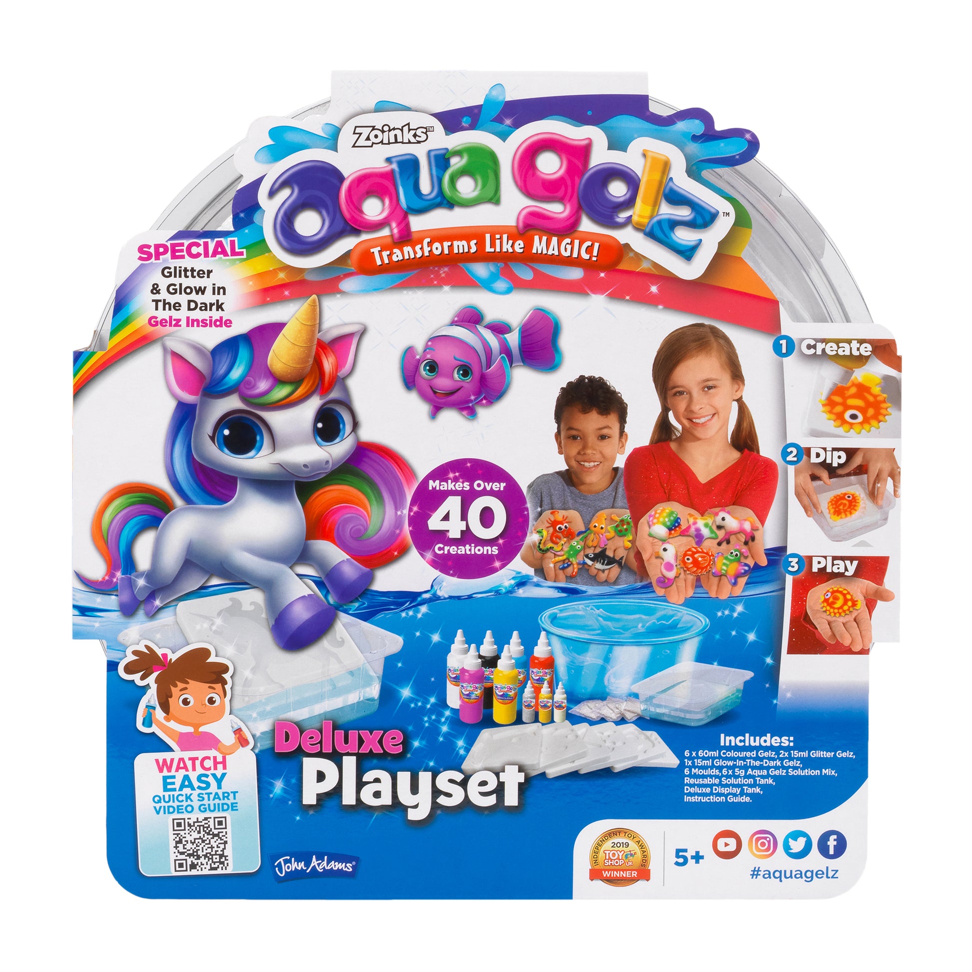 Aqua Gelz Deluxe Playset Glitter & Glow Craft Fun John Adams Aqua Gelz Deluxe Playset Glitter & Glow Craft Fun John Adams