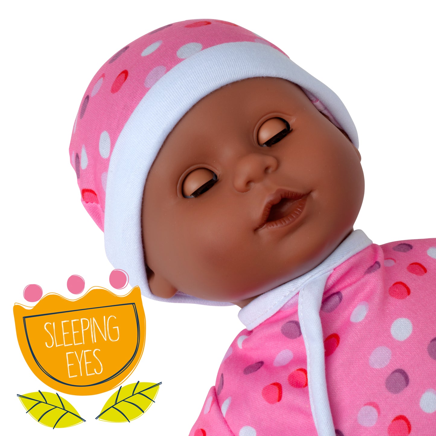 Dolls World Little Treasure - 38cm Soft Bean Bodied Black Doll - For ages 18 months+