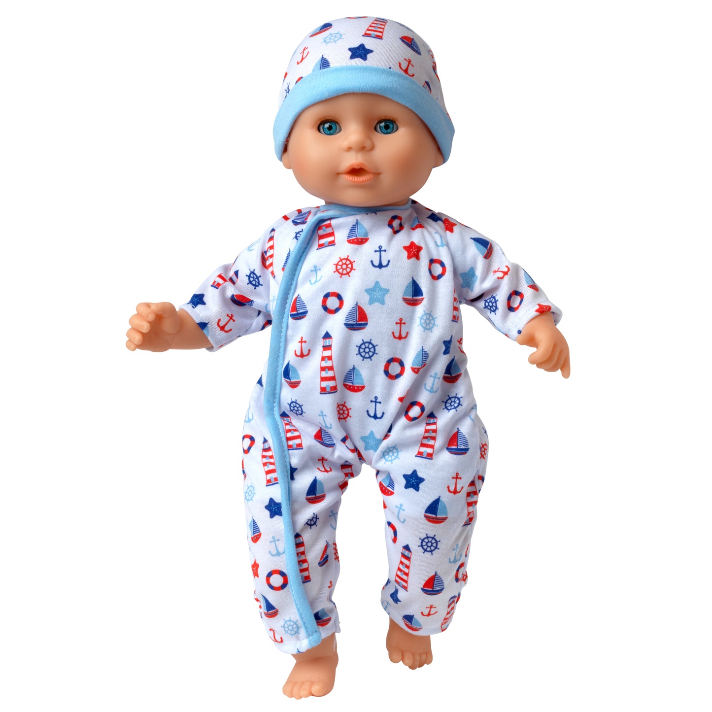 Dolls World Little Treasure - 38cm Soft Bean Bodied White Boy Doll - For ages 18 months+