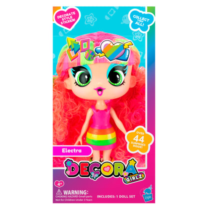 Decora Girlz 5" Fashion Doll – Electra - with Stickers & Accessories