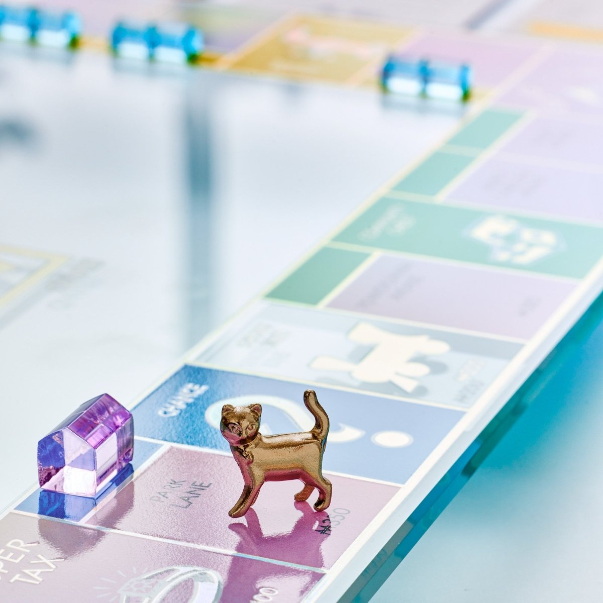Monopoly Aura Edition Board Game – Luxury Collector's Edition with Iridescent Tempered Glass Board, Metal Tokens & Acrylic Houses - John Adams