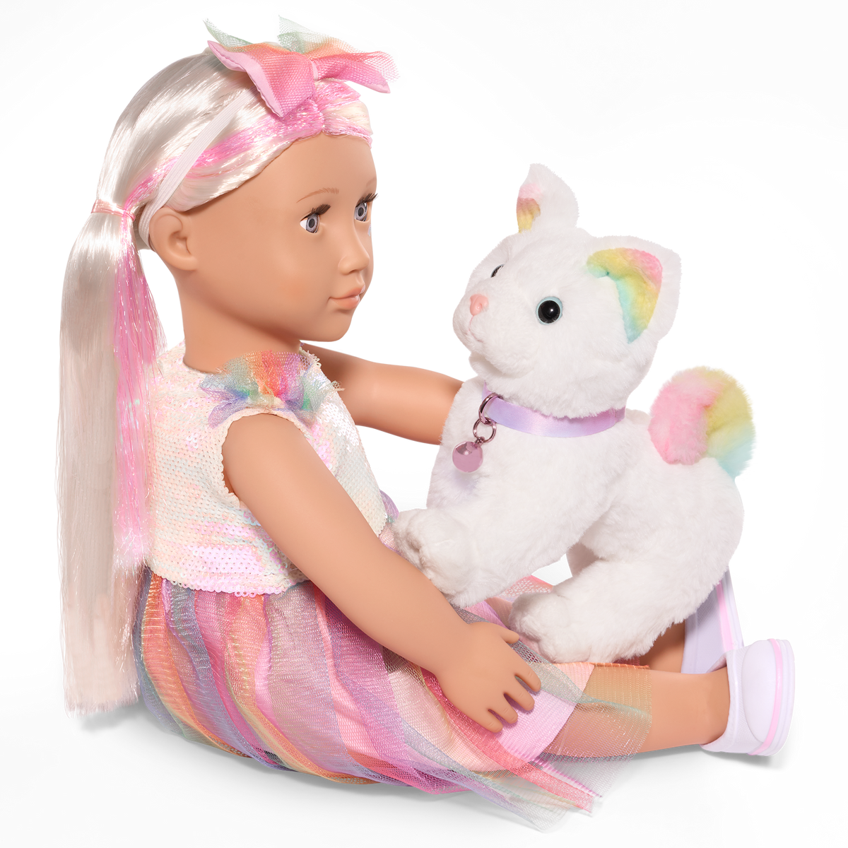 Posable Angora Cat Plush
