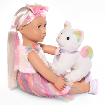 Posable Angora Cat Plush