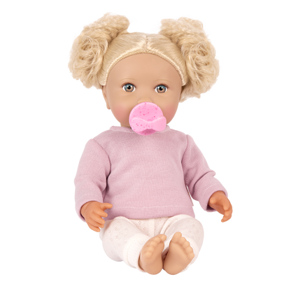 Baby Doll with Wavy Blonde Hair