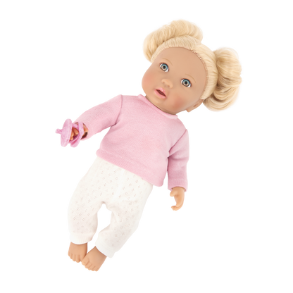 Baby Doll with Wavy Blonde Hair