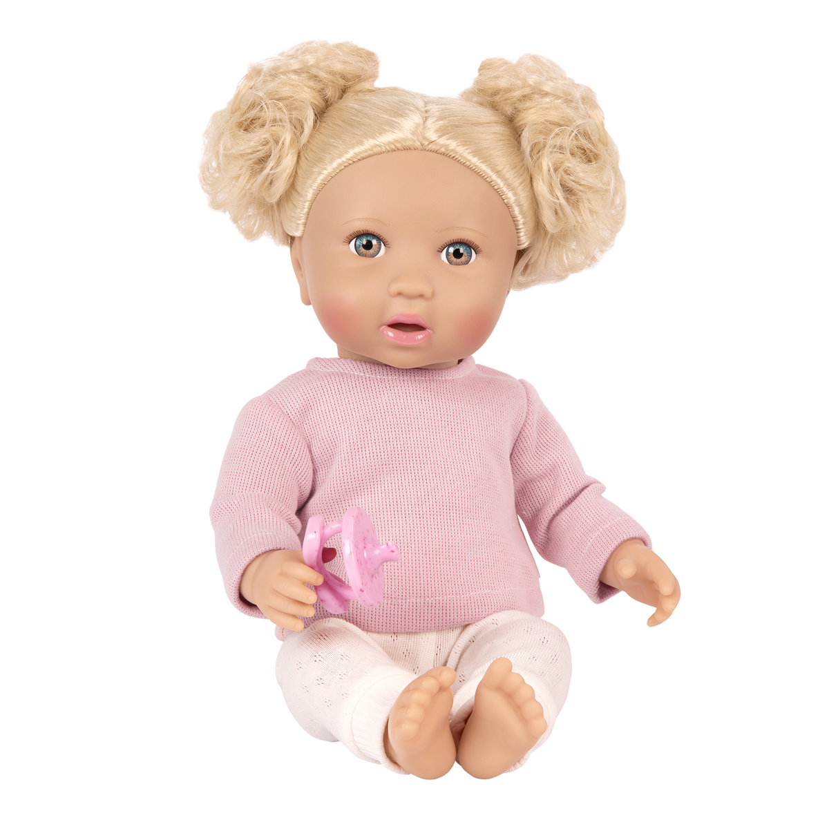 Baby Doll with Wavy Blonde Hair