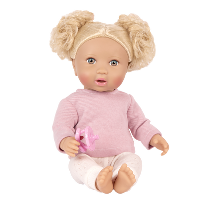 Baby Doll with Wavy Blonde Hair