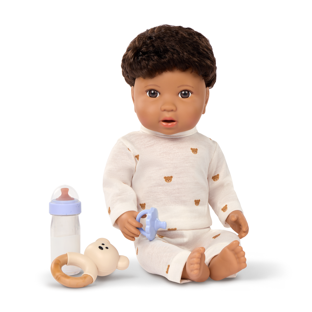 Brunet Doll & Bottle Set