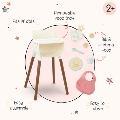 Baby Doll High Chair & Feeding Set