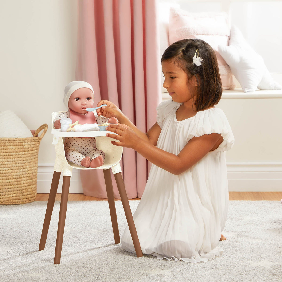 Baby Doll High Chair & Feeding Set