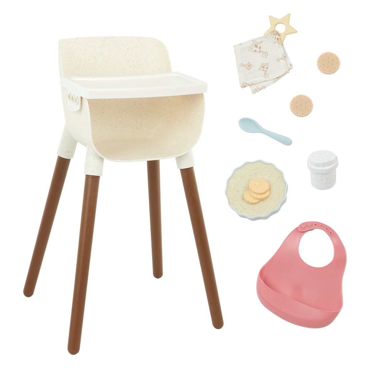 Baby Doll High Chair & Feeding Set